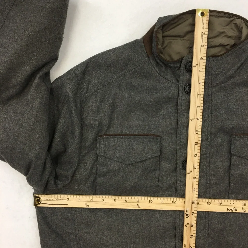Peter Millar‎ Prato Reversible Coat Jacket Size XXL Brown Gray Full Zip Buttons